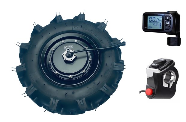 Quinder Brushless aandrijfset met 16inch HUB motor, controller, gashendel en fwd/rev
